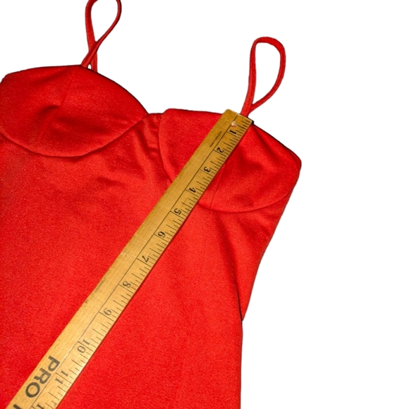 Little Red Dress / Bodycon Party Club Dress Back Zipper - Picture 3 of 5